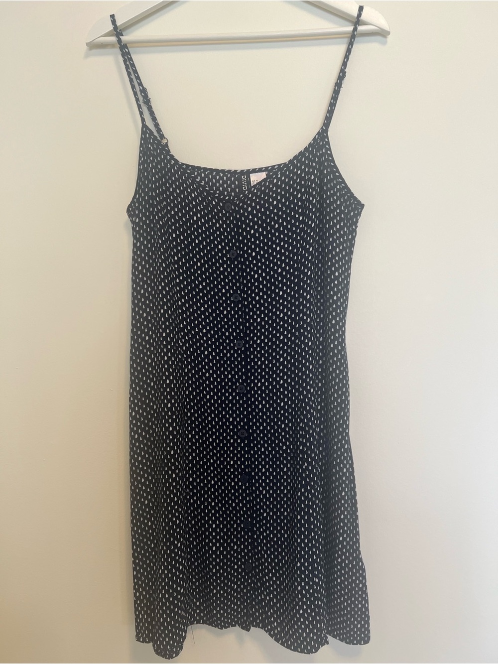 H&M Divided Blue White Polka Dot | Retro | Button Front | Skater Dress‎
